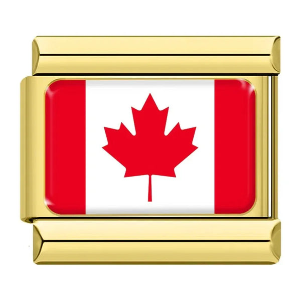 Charm Dorado Bandera de Canadá