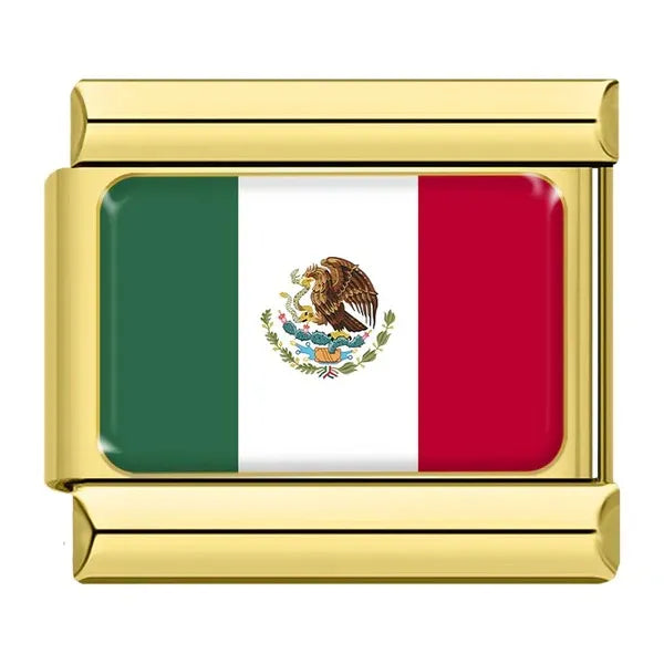 Charm Dorado Bandera de México