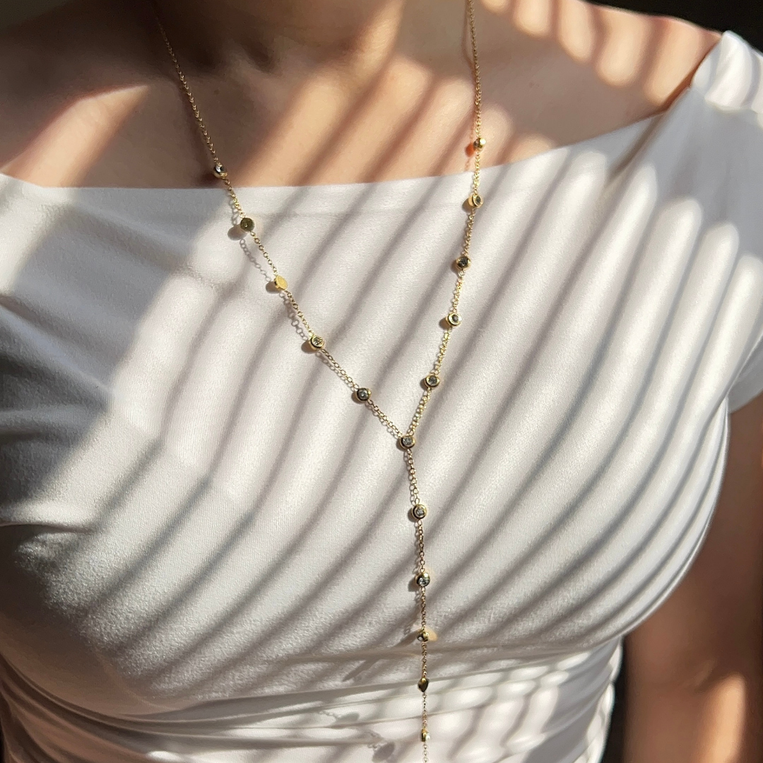 Collar Y Dorado con Esferas