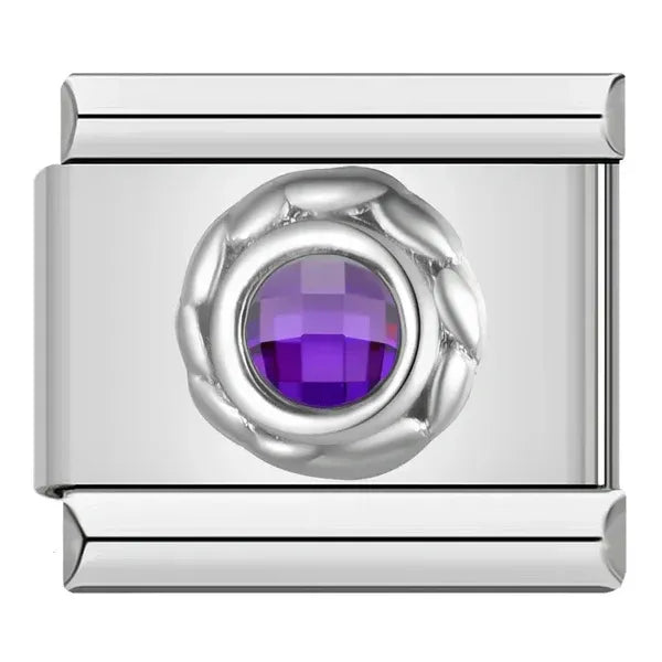 Charm Cristal Facetado Morado